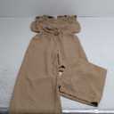 Dokotoo Two Piece Outfits for Women Resort Wear 2024 Sexy Summer Holiday Solid Comfy Sleeveless Crop Tops and Elegant Drawstring High Waisted Long Pants with Pockets Jumpsuits Khaki Small