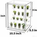 Mini Greenhouse Indoor, Clear Small Green House with Magnetic Door, Stackable Succulent Seed Starting Kit Children Nature Observation Station