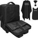 Barber Backpack for Clippers and Supplies, 17.7"x7.9"x13" Large Capacity Four-Layer Hairstylist Backpack, with General-purpose Barber Apron Cape Brush, Barber Bag for Barbershop Salon Home Use
