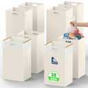 30 Gallon Disposable Trash Cans with Built-in Handles, 8Pack Extra Large Portable Trash Can, Waterproof Layer Reusable Garbage Can, Recycling Bins, Extra-Thick Recycled Cardboard, Perfect for Parties