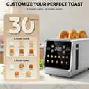 4-Slice Smart Toaster, 1.5" Extra-Wide Slots for Bagels & Artisan Bread, Digital Touchscreen with Memory, 1400W Rapid Heating, Stainless Steel, Defrost/Reheat/Single-Slice