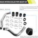 3 Inch Aluminum Intercooler Pipe Boot & Clamp Kit, Sliver