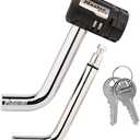 Master Lock Receiver Lock, 1/2 in. and 5/8 in. Swivel Head, Weather Resistant Trailer Coupler Locking Hitch Pin with Keys for Protecting Trailers, RVs, 2866DAT