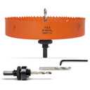 7-1/4 Inch Hole Saw with Arbor for Metal Wood Plastic, 7.25 in Bi-Metal Hole Cutter for Different Project with Smooth and Flat Drilling Edge, Fast Chip Removal,Lighter and Portable