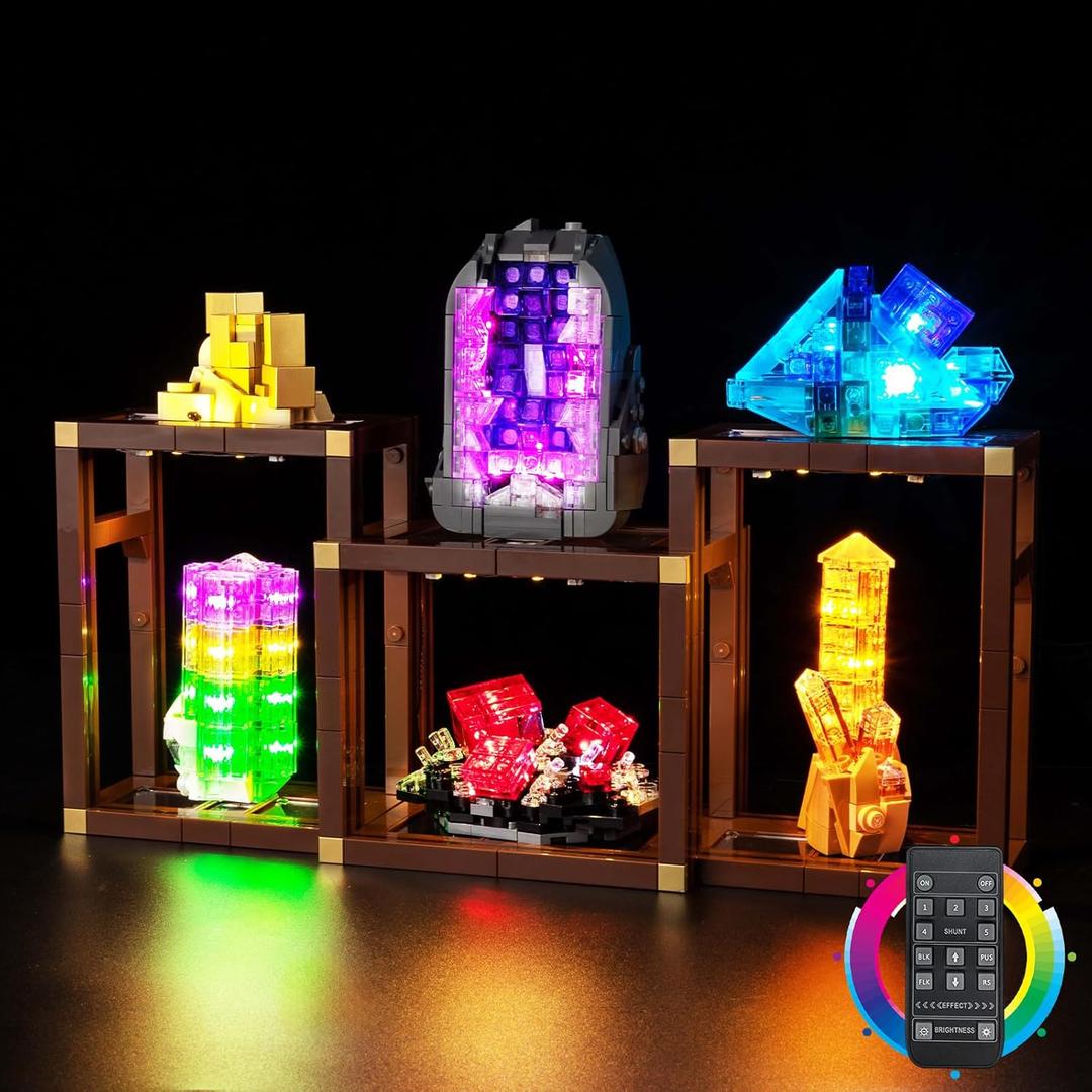 Kyglaring LED Light Kit Compatible with Lego Mineral Collection 21362 Building Blocks - Upgraded Remote Control & Multi-Mode Dimming for 21362 Model Set (Lights Only, Model Not Included)