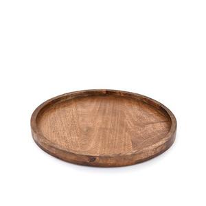 EDHAS Round Wooden Decorative Candle Holder Tray for Coffee Table Centerpieces Modern Farmhouse Home Decorations (12" x 12" x 1")