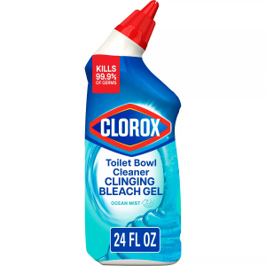 Clorox Toilet Bowl Cleaner, Clinging Bleach Gel, Ocean Mist - 24 Ounces, Pack of 1