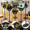 24 Pcs Graduation Cap Photo Holder with Wooden Base Wire Picture Clip Black Grad Table Number Holders Bulk Graduation Cap Decorative Card Holder for Class of 2026 Centerpieces Grad Party Supplies