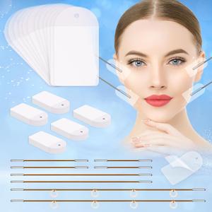 Neck Tape Lifting Invisible,Face Tape Lifting Invisible 100PCS Face Lift Tapes and Bands with 8 Strings Facelift Tape for Face,Neck Tape Lift Turkey for Sagging Skin Double Chin Jowls Eyes Wrinkles