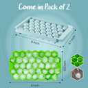 2 x 2 Pack Ice Cube Trays Set for Freezer(Sphere & Honeycomb Ice Molds) | Round Ice Cube Mold with Lid & Hexagonal Silicone Ice Cube Tray, BPA-Free Easy Release for Whiskey/Cocktails/Coffee/Drinks