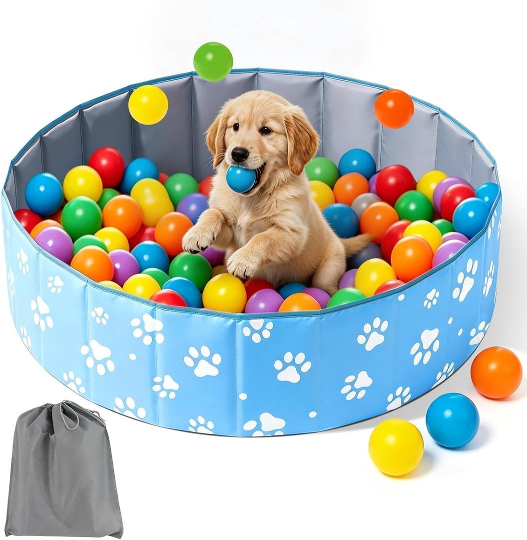 Large Dog Ball Pit, 40-Inch for All Types of Dogs and Cats, Foldable Ball Pit for Dogs Indoor and Outdoor Playpen, Party Toys Gifts (No Ball Included)