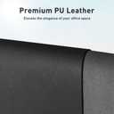 Aothia Faux Leather Desk Mat Large Mouse Pad, Non-Slip PU Leather Blotter, Waterproof Writing Surface for Office and Home (Black, 47.2" x 23.6")