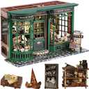 Lannso DIY Dollhouse Miniature Kit, Doll House Kit with Dust Proof Cover, Magic Wand Shop, Mini Handmade Wooden Dollhouse Toys for Adult Gift(F32)