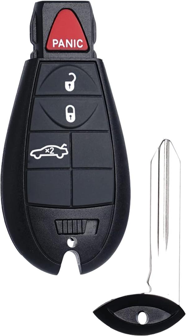 Key Fob FOBIK Keyless Entry Remote Control Replacement Fits for Dodge Dart 2012 2013 2014 2015 2016 2017 M3N32297100 56046771AA 4Button Keyed Ignition