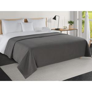 LANE LINEN 100% Cotton Queen Blanket - Cooling, Lightweight, Soft and Long-Lasting for Travel or Outdoor Relaxation, Also, Perfect for Guest Room or as a Camping Blanket - Charcoal