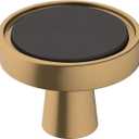 Amerock | Cabinet Knob | Matte Black/Champagne Bronze | 1-3/8 inch (35 mm) Diameter | Mergence | 1 Pack | Drawer Knob | Cabinet Hardware