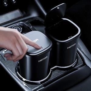 HOTOR Car Trash Can, Trash Cup with 30 Additional Trash Bags for Exclusive Using, Multipurpose for Office & Home to Meet Various Needs - 2 Packs, Black