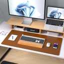 Aothia Leather Desk Pad Protector, Mouse Pad, Office Desk Mat, Non-Slip PU Leather Desk Blotter, Laptop Desk Pad, Waterproof Desk Writing Pad for Office and Home (Brown,31.5" x 15.7")