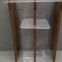 ihomecooker 2Pack Stackable Wood Acrylic CD Holder Desk Rack Organizer Holds up to 60 CD Jewel Cases Media Storage Rack for Movie & Video Games Collections (Burning Wood, 2P for CD)