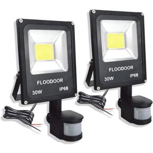 30W LED Motion Sensor Light Outdoor Waterproof Flood Light 12-24V AC/DC Super Bright Security Light, 6000K, 2700LM, Daylight White, 150W Bulb Equivalent, PIR Sensor Light (2 Pack)