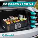 K KNODEL Car Trunk Organizer, Foldable Organizer for Car, Automotive Consoles & Organizers, 3 Compartments Storage with Reinforced Handles (Large, Black)
