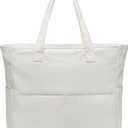 LEDAOU Large Beach Tote Bag Women Zipper Beach Tote Bag for Pool Gym Grocery Travel with Wet Pocket