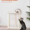 FourFurPets 26.7in Large Cat Tree Tower Condo, Cat Scratch Posts for Indoor Cats, Big Plate, Three 23.6in Full Sisal Scratching Posts, White