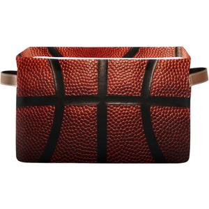 Basketball Print Rectangular Storage Basket Organizer Bin Shelf Baskets For Clothes Gifts For Home Office Dorm