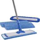 18" Professional Microfiber Mop - Hardwood Floor Mop - Dry & Wet Mop for Wood, Laminate, Tile, Vinyl Floors | Washable Pads | Wet & Dust Mopping | Adjustable Handle (Mop Kit with Telescoping Handle)