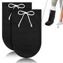 2 PCS Cast Sock Cover for Foot, Cast Cover for Foot, Leg Cast Cover, Adjustable Drawstring Foot Cast Cover for Men and Women (Long Black)
