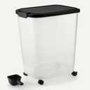 Amazon Basics Pet Food Storage Container with Rolling Wheels, BPA-Free, Detachable Scoop, 50lbs Capacity