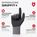 NoCry Gardening Gloves for Men with Strong Grip and Touchscreen Tips  Breathable Rubber Coated Garden Gloves with Superior Dexterity  Snug-Fitting Yard Gloves for Men or Lawn Gloves Men (Large, Black & Grey)