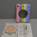 BATYUE for iPad 9th/ 8th/ 7th Generation Case (iPad 10.2 inch Rugged Case 2021/2020/2019) with Screen Protector, Rotating Stand/Pencil Holder/Carrying Shoulder Strap (Colourful Pink)