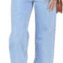 Women's Wide Leg Jeans Low Waisted Strechy Baggy Loose Boyfriend Denim Pants (Blue, XXL)