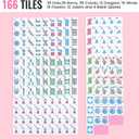 Mahjong Tiles, 166 Pieces 1.2 Inch Pink American Mahjong Tiles Only, Portable Mahjong Game with Pink Storage Bag, No Pusher & Extra Accessories