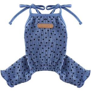 Dog Pajamas Spring Summer Dog Clothes for Small Dogs Girl Boy Star Strap Puppy Onesie Pjs for Doggie Pet Cat Jammies Apparel, Large
