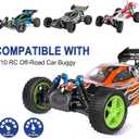 Preglued 12mm Hex Wheel Rims & Rubber Tires with Foam Inserts 3.46" / 88mm Replacement for 1/10 RC Off-Road Car Buggy, Set of 4 (Color 03)