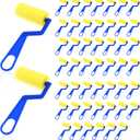 50 Pieces 3 Inch Foam Paint Rollers Painting Sponge Roller Tools Small Sponge Paint with Plastic Handle for Young Artists Painting Art Craft Supplies (Blue)