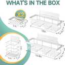 Veken Adhesive Shower Caddy 5-Pack,Heavy Weight Bearing,Large Wall Mounted Shower Shelves Rack,Organizer Storage Accessories with Soap Dish&Toothbrush Holder,Ideal for Bathroom,Home&Kitchen,White