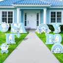 It's A Boy Yard Sign Blue Dried Flowers Baby Shower Yard Signs with Stakes Welcome Home Baby Boys Lawn Decor for Kids Boys Gender Reveal Party Indoor Outdoor Garden Lawn 8PCS