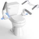 ZEAGUS Width Adjustable Toilet Safety Rails - 500lb Heavy Duty Toilet Safety Frame, Grab Bars, 60 Adjustable & Space-Saving Toilet Assist Arms for Seniors, Disabled, Elderly, Mobility-Impaired