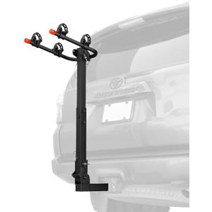 Retrospec Lenox 2-5 Bike Rack Hitch for Car, Truck, SUV - 2in Hitch Mount with Foldable Steel Frame, Anti-Rattle Adapter & Tie Down Straps