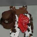 A&J DESIGN Baby Boys' Western Cowboy Romper Sets with Scarf and Hat (12-18 Months, Brown)