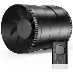 Hon&Guan 6 Inch Inline Duct Fan with Upgrade Controller - 345 CFM Airflow with 19.2W Ultra-Low Power and Low Noise