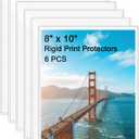 6PCS 8" x 10" Clear Rigid Card Sleeves  Waterproof Hard Plastic Protectors for Postcards, Prints, Photos, Trading & Sports Cards  Top Load Jumbo Sheet Holders