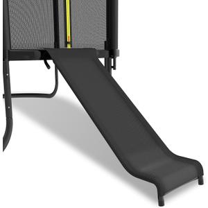 Trampoline Slide, 10FT 12FT 14FT 15FT 16FT Trampoline Universal Outdoor Slides, Trampolines Accessories with Cushioning Effect, Suitable for Kids to Climb Up Slide Down, Safety Slider (Black)