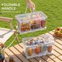 Chilled Serving Tray & Portable Party Platter with Lid, 8 Compartment Food Organizer for Road Trips, Picnics, Beach, Modern Snackle Box Container