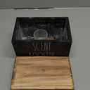 Laundry Scent Booster Container, Farmhouse Scent Beads Storage Organization, Rustic Wood Dispenser for Clothing Fragrance Beads, Laundry Room Powder Box, Laundry Detergent Organizer Bin(Black) (1 Count (Pack of 1))