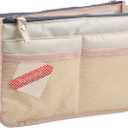Vercord Updated Purse Handbag Organizer Insert Liner Bag in Bag 13 Pockets Milky Beige Large