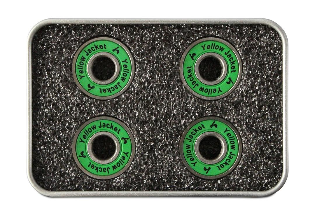 Yellow Jacket Premium Scooter Bearings, Kick Scooter, 608, ABEC 9, Jungle Green (Pack of 4)